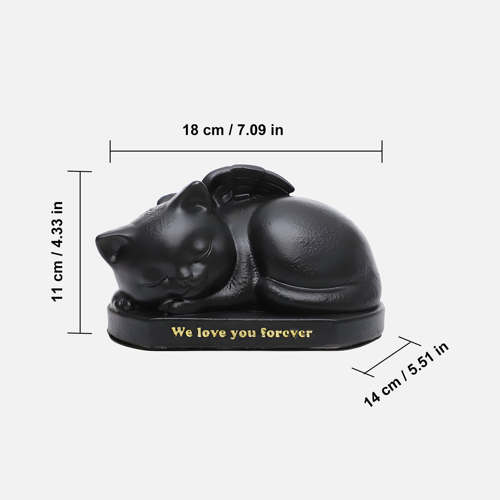 Resin Pet Memorial Urn for Cats Elegant Keepsake Urn for Ashes with Angel Wing - MACIFECI