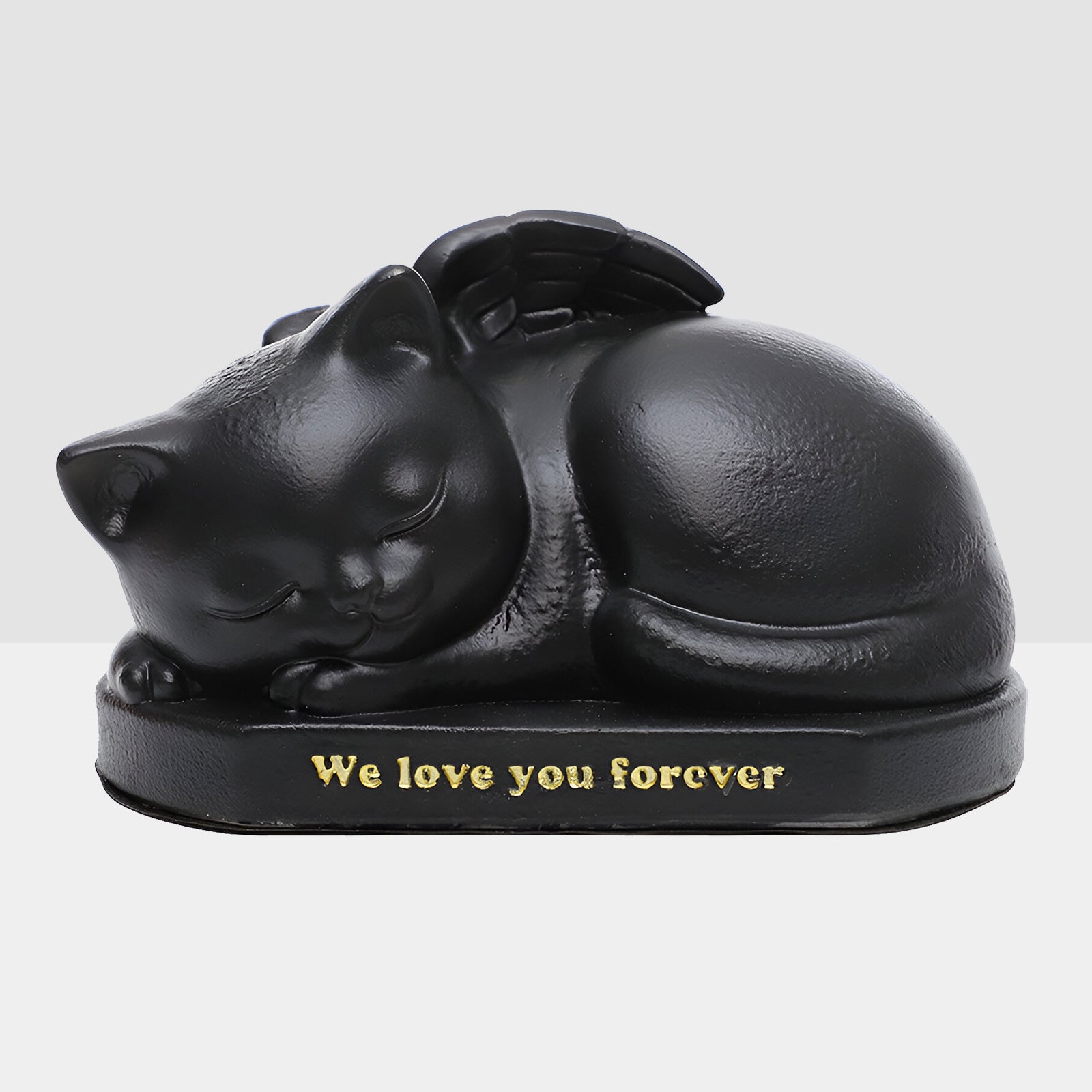 Resin Pet Memorial Urn for Cats Elegant Keepsake Urn for Ashes with Angel Wing - MACIFECI
