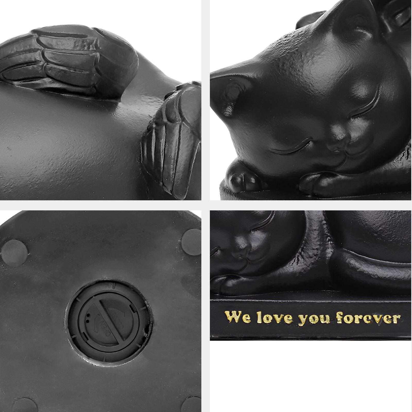 Resin Pet Memorial Urn for Cats Elegant Keepsake Urn for Ashes with Angel Wing - MACIFECI