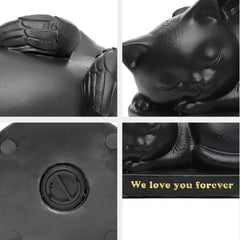 Resin Pet Memorial Urn for Cats Elegant Keepsake Urn for Ashes with Angel Wing - MACIFECI