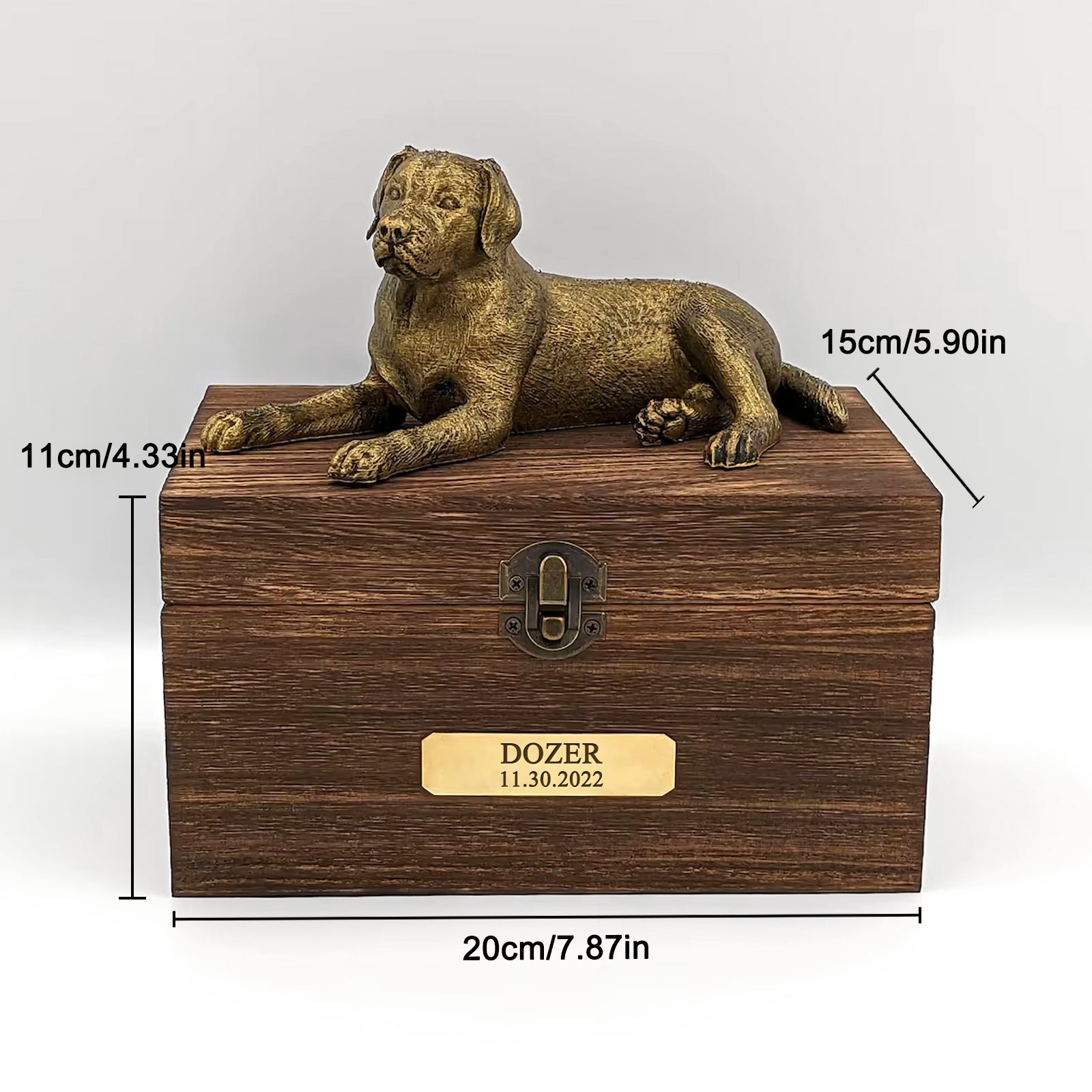 Custom Wooden Cremation Boxes Personalized Labrador Ashes Urn - MACIFECI