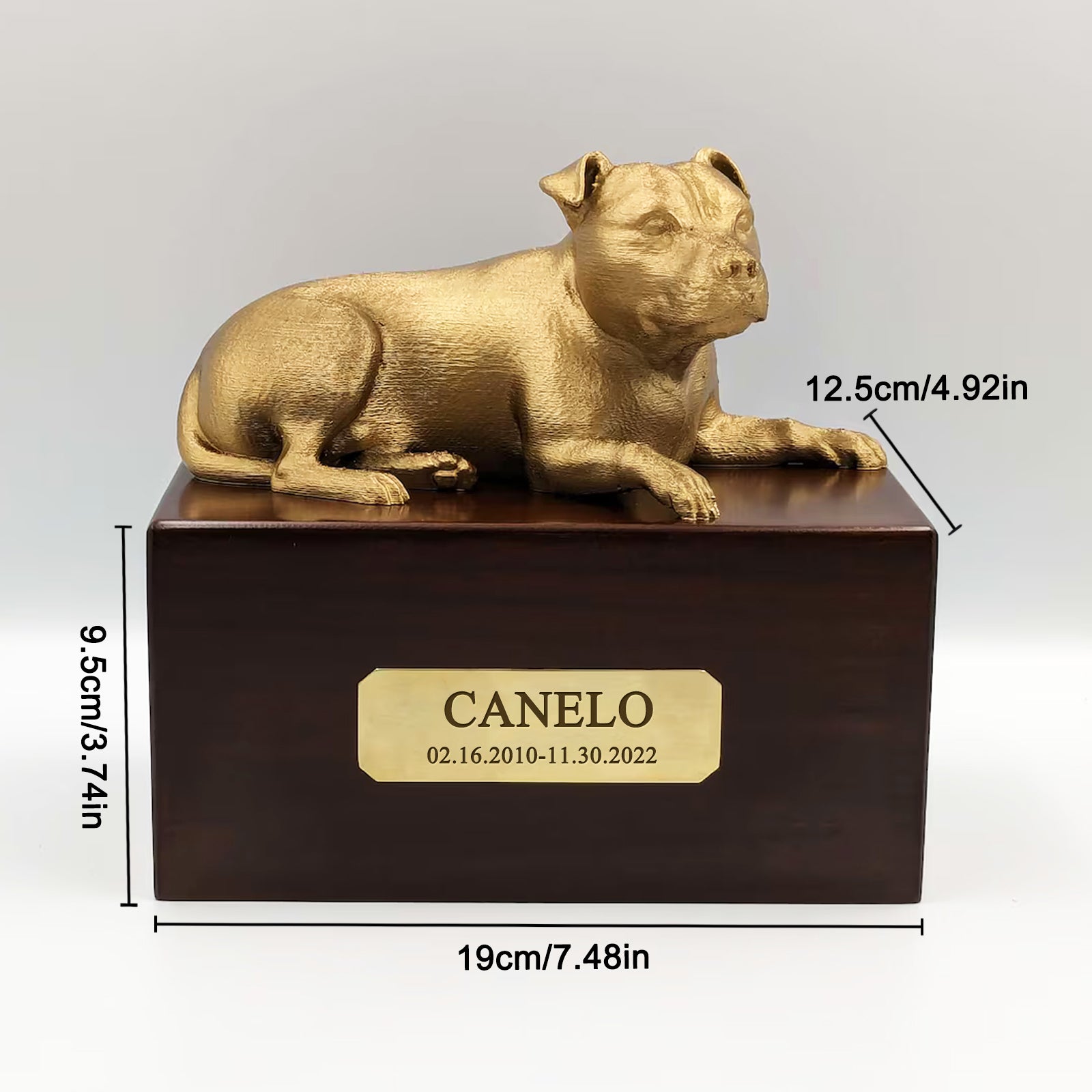 Custom Wooden Pet Urns Staffordshire Bull Terrier Ashes Box with Name - MACIFECI